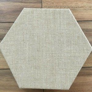 Pin Board Burlap HEXAGON With Mounting Tape And Pi